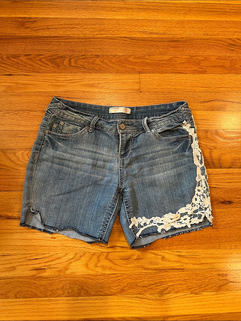 Women’s Denim Shorts with Lace Detail
